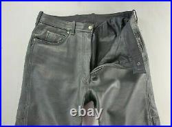 Vintage Black Rooster Polo Mens Genuine Leather Mens Pants sz 44 actual 31