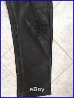 Vintage Buco black leather Motorcycle pants Mens 32 Made in Detroit near mint