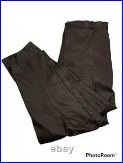 Vintage Chanson Genuine Leather Pant Jeans Style 4 Pockets Motorbike Brown Pants