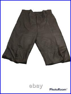 Vintage Chanson Genuine Leather Pant Jeans Style 4 Pockets Motorbike Brown Pants