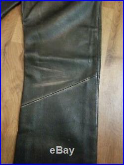 Vintage Diesel Mens Leather Jean Style Boot Cut Pants 33x32 Distressed Charcoal