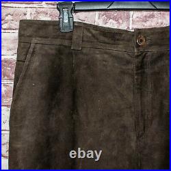 Vintage GIANNI VERSACE Made in Italy Men's Brown Suede Leather Pants Sz 36x30