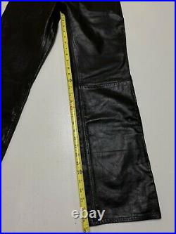Vintage Gap Boot Cut Leather Pants Mens Size 28W 30L Motorcycle