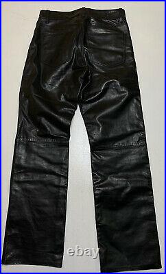 Vintage Gap Boot Cut Leather Pants Mens Size 28W 30L Motorcycle