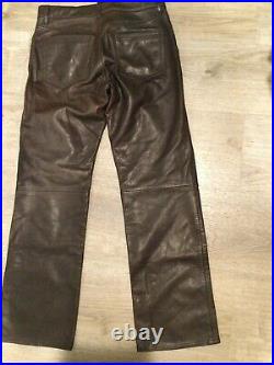 Vintage Gap Boot Cut Leather Pants Mens Size 30W 31L Motorcycle
