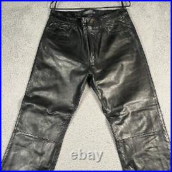 Vintage Gap Leather Pants Boot Fit Men's Biker 5 Pockets Black 36x32