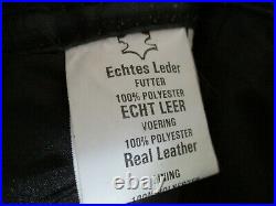 Vintage Genuine Leather Lace Outer Legs Black Leather Pants Size 32W x 32L