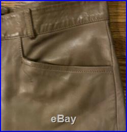 Vintage Gucci Tom Ford Era Mens Leather Pants 32x37 Italy 48