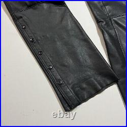 Vintage Hein Gerike Harley Davidson Black Leather Motorcycle Pants 34 (32x32)