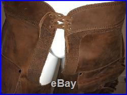 Vintage High Plains Men's Brown Leather Chaps Medium Large Adjustable