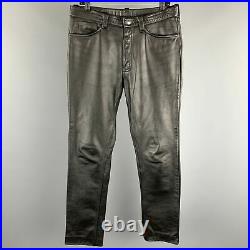 Vintage IMAGE LEATHER Size 33 Black Leather Button Fly Casual Pants