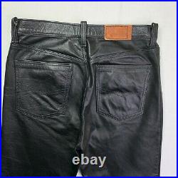Vintage Image Leather Men's Snap Fly Pants Size 30 Black Leather Biker Gay Moto