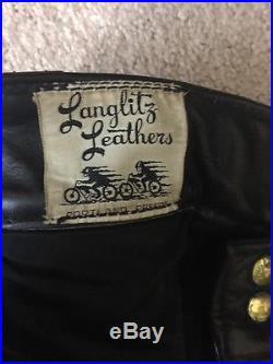 Vintage Langlitz Men's Leather Pants 1964 Motorcycle Pants