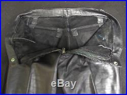 Vintage Men's Custom Made Black Leather Pants with Tommy Tag Size 32 (H)