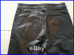 Vintage Mens Black GAP Leather Motorcycle Biker Riding Pants Boot Fit 33 x 32