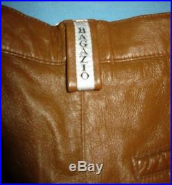 Vintage Mens Cognac Lamb Leather Pants S-30 Bagazio India Purchased 1990