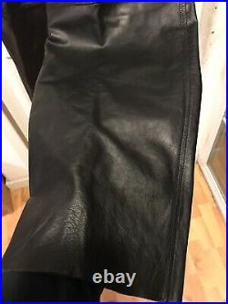 Vintage Mens Nike Air Jordan Black Leather Pants RARE Y2K Designer Size 42 x 32