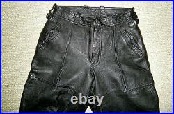 Vintage Traditional German Black Leather Motorcycle Men's Breeches