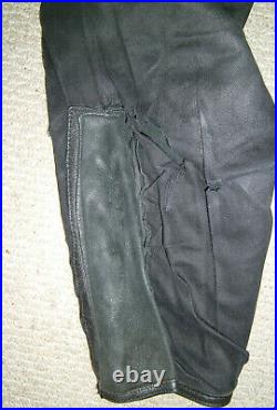 Vintage Traditional German Black Leather Motorcycle Men's Breeches