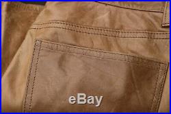 Vintage Y2k Mens Gap Tan Leather Boot Fit Five Pocket Pants Jeans 31 x 30 Rock