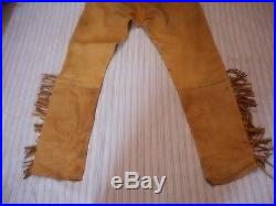 Vintage leather Pants Handmade Rendezvous Mountain Man Longhunter Fringe Western