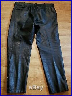 Vintage mens leather motorcycle pants 38