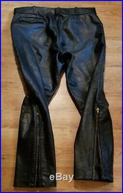 Vintage mens leather motorcycle pants 38