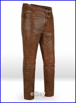 Vintage pure cowhide jim Morrison style leather pants for men new style Pants