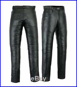 Vipzi Men's Genuine Leather 501 Style Comfortable Luxury Pants P01