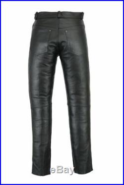 Vipzi Men's Genuine Leather 501 Style Comfortable Luxury Pants P01