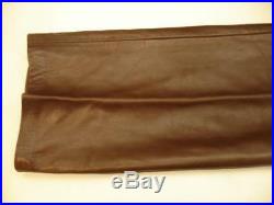 Vtg 1960's 1970's Cortefiel Brown Leather Motorcycle Lined Pants Mens sz 31 X 30