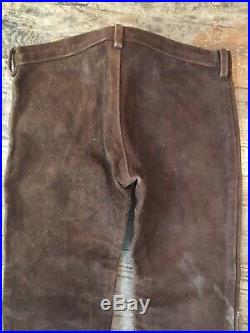 Vtg 1960s 70s Rough Suede Leather Pants Mens 32-33 Hippy Biker Cowboy Rock Star