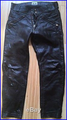 Vtg 1970's Langlitz Leather Mens Womens Brown Side Zip Motorcycle Pants S M 31