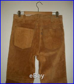 Vtg 60s LEVI'S Suede LEATHER Pants BIG E Flare Leg Jeans USA Mens Sz 31x33
