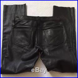 Vtg Black Leather NYC Leather Man Leatherman Zip Fly Pants Sz 33 (32 X 31)