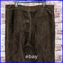 Vtg GIANNI VERSACE Made in Italy Men's Brown Suede Leather Pants Size 36x30