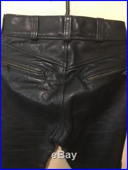 Vtg Langlitz Leathers Leather Pants Men Women Motorcycle Biker 1964 Size 29