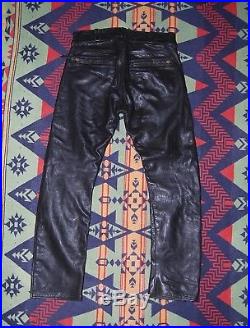 Vtg Men's Langlitz Leather Motorcycle Pants 70's Zip Pockets Biker Buco Harley