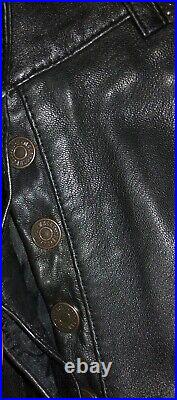 Vtg Soft Sheepskin Leather Skinny High Waist Pants Mint Condition Rare