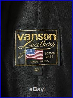 Vtg Vanson Leather Motorcycle Bootcut Pants Mens Sz 42 Talon Zipper