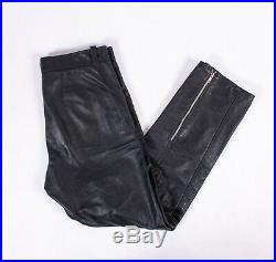 Walden Miller Mens Blac Leather Slim Fit Motorbike Pants Size 33