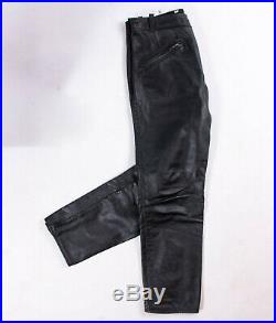 Walden Miller Mens Blac Leather Slim Fit Motorbike Pants Size 33