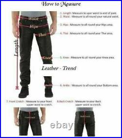 White Wear Men Trouser Genuine Leather Lambskin High Track Pants Joggers Quality