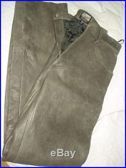 Wilson M. JULIAN Leather Pants Size 34 Men's Dark Green Never Worn