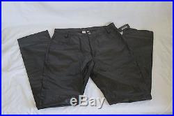 Wilson's Black Genuine Leather Pants Mens 36x34 Unhemmed Lined to Knees