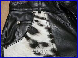 Wilson's M. Julian Hair-On Furry Leather Pants 28 x 31.5 Cowhide Motorcycle Cow