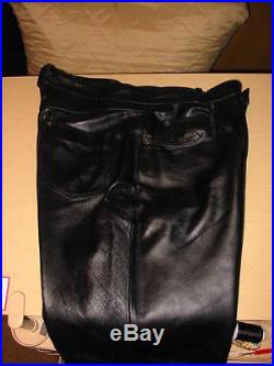 Wilson's Men's Black Genuine Leather Pants Size 34 x 34 (Tall) New