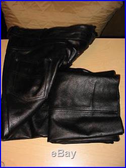 Wilson's Men's Black Genuine Leather Pants Size 34 x 34 (Tall) New