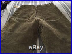 Wilsons Leather Mens M Julian 100% Suede Leather Pants, Size 36, Olive Green