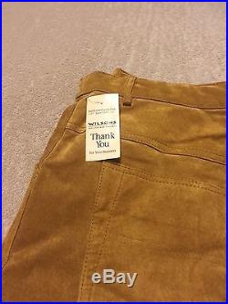 Wilsons Leather Mens M Julian 100% Suede Leather Pants, Size 36, Saddle/Tan